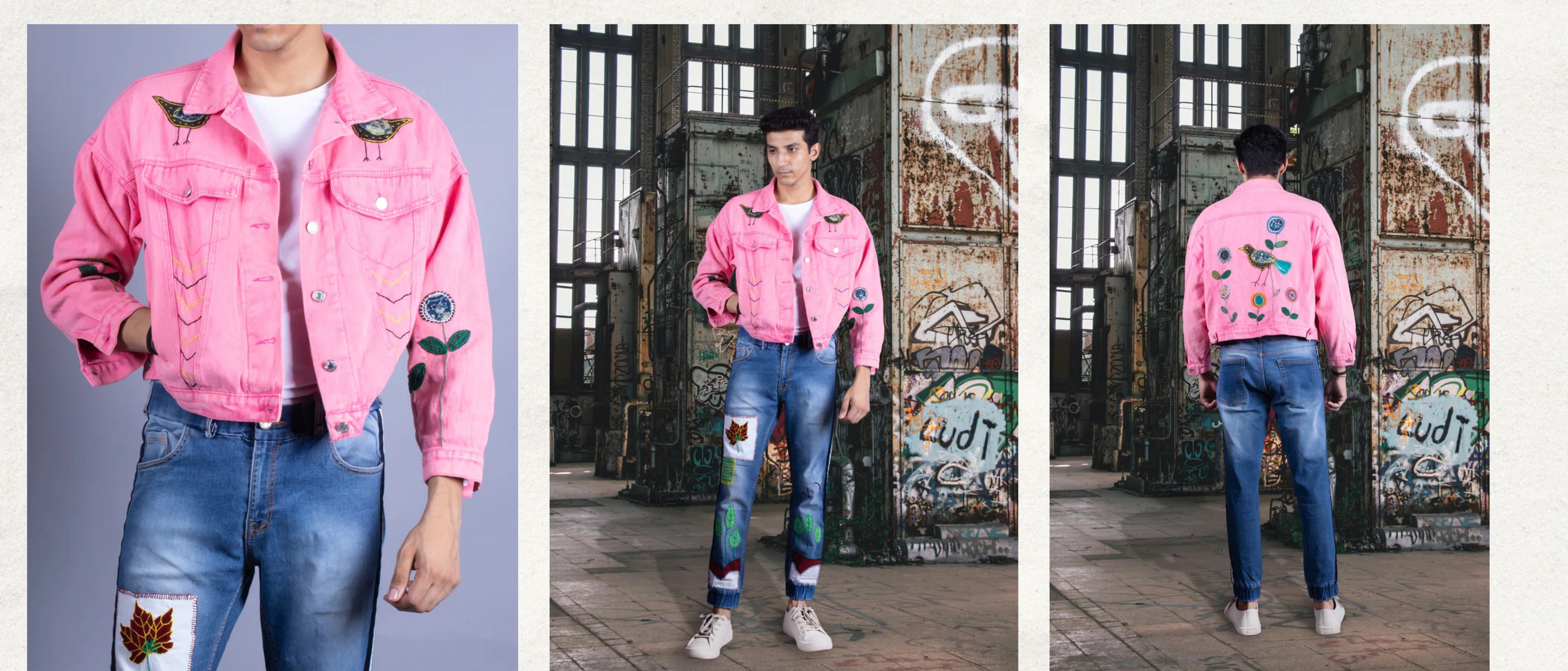 Pink Denim Jackets for Men: Bold Sustainable Denim Style