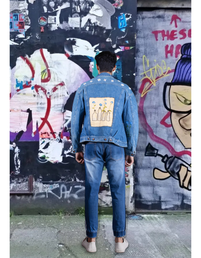 men denim back
