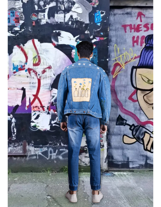 men denim back